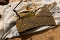 The workpiece - you can rub the rust off with your fingers now