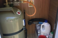 Gas bottle, installed in a separate compartment